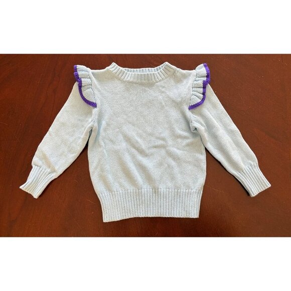 J. Crew Crewcuts NWT Blue Ruffled Shoulder Sweater Size 2 Toddler Spring Easte - Picture 3 of 7